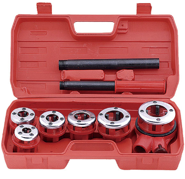 Ratchet pipe threading kit