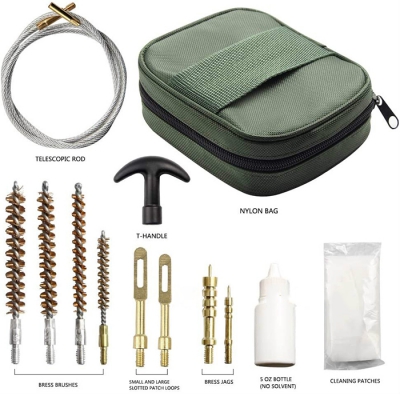 Universal Gun Cleaning Kit Set with Bronze Brass Bore Brush